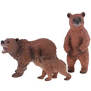 3pcs Lifelike Bear Family Model, Wild Animal Figurines, Kids Toy Desktop Ornaments