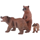 3pcs Lifelike Bear Family Model, Wild Animal Figurines, Kids Toy Desktop Ornaments