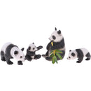 Model Simulation Panda Figure Toy Playset Include Panda Mother,Panda Dad and 2Pcs Panda Baby