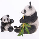 Model Simulation Panda Figure Toy Playset Include Panda Mother,Panda Dad and 2Pcs Panda Baby