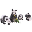 Model Simulation Panda Figure Toy Playset Include Panda Mother,Panda Dad and 2Pcs Panda Baby