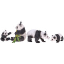 Model Simulation Panda Figure Toy Playset Include Panda Mother,Panda Dad and 2Pcs Panda Baby