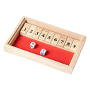 1-2 Player Board Game 9 Numbers Wood Shut the Box With Dice Set Fun Table Game