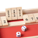1-2 Player Board Game 9 Numbers Wood Shut the Box With Dice Set Fun Table Game