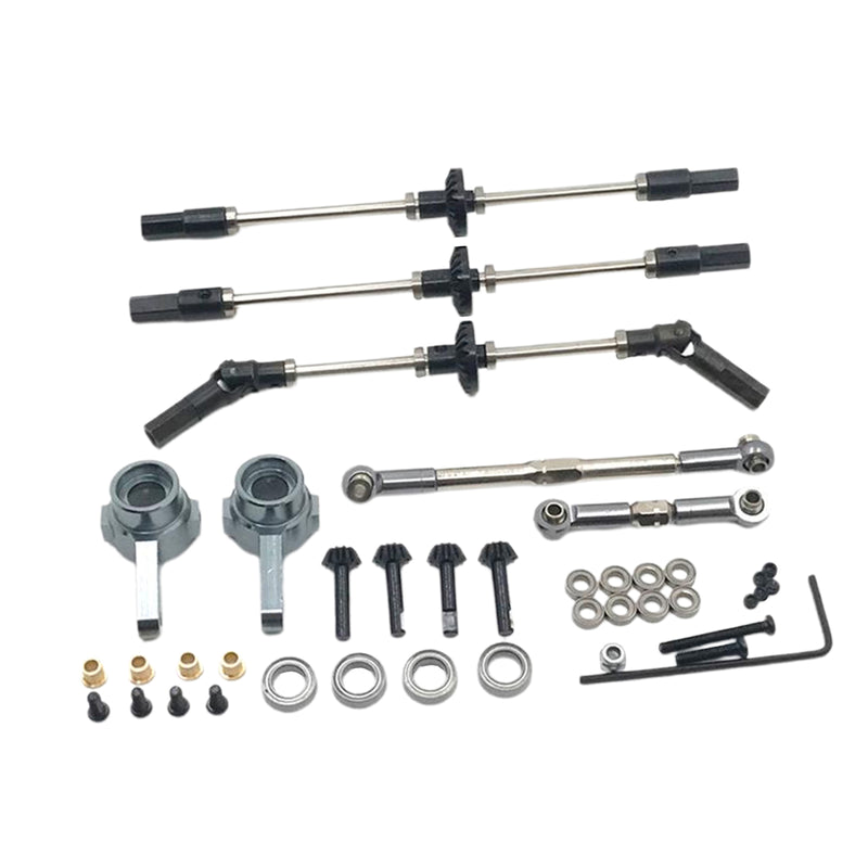 Upgrade Bridge Axle Set for WPL B16 B36 Q60 1:16 RC Truck Car Steering Hub and