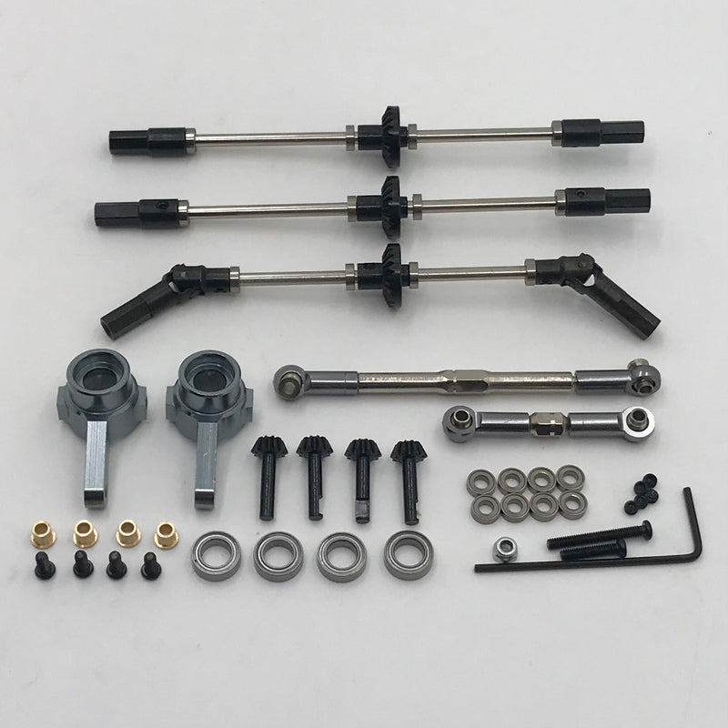 Upgrade Bridge Axle Set for WPL B16 B36 Q60 1:16 RC Truck Car Steering Hub and