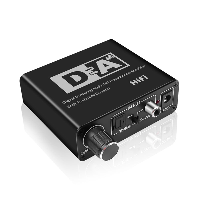 Caldecott DAC Optical Toslink Coaxial Bi-directional Switch RCA 3.5mm Jack Digital to Analog Audio Adapter Converter for DVD PS3 Stereo Amplifier EarPhones TV PC