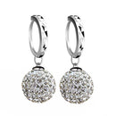 Silver Plated Zircon Ball Dangle Drop Hoop Earrings Women Jewelry