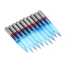 Drillpro 10pcs 0.1/0.2/0.3mm 25 Degree Engraving Bit Blue NANO Coated Carbide Flat Bottom PCB Engraving Bit CNC Router Tool