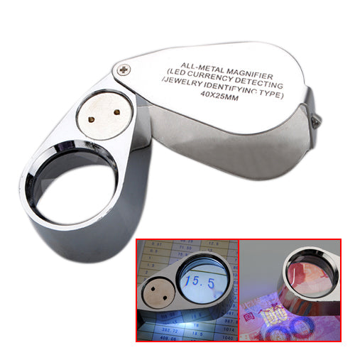 NEW 40X Metal Jeweller LED Microscope Magnifier Loupe  UV