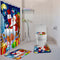 180X180 Santa Claus Christmas Gifts Shower Curtain with Hooks Waterproof Bathroom Carpet Set