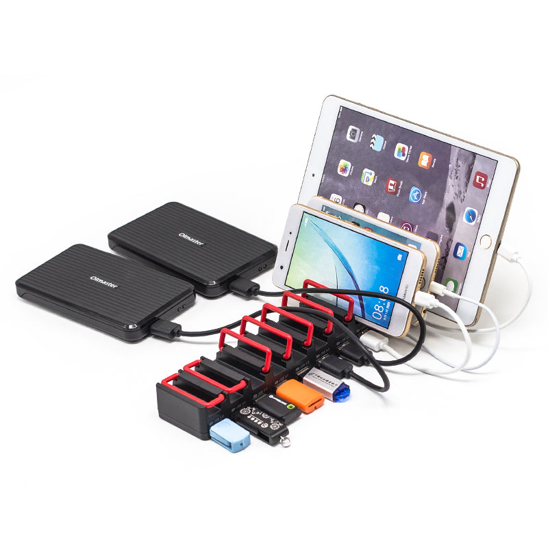 OImaster 4/7 Port High Speed USB 3.0 Hub & USB Charger Phone Support with Power Adapter