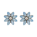 Elegant Rhinestones Colorful Flower Crystal Stud Earrings Gift for Women