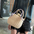 Women Straw Rattan Beach Bag Crossbody Messenger Handbag Tote Outdoor Travel