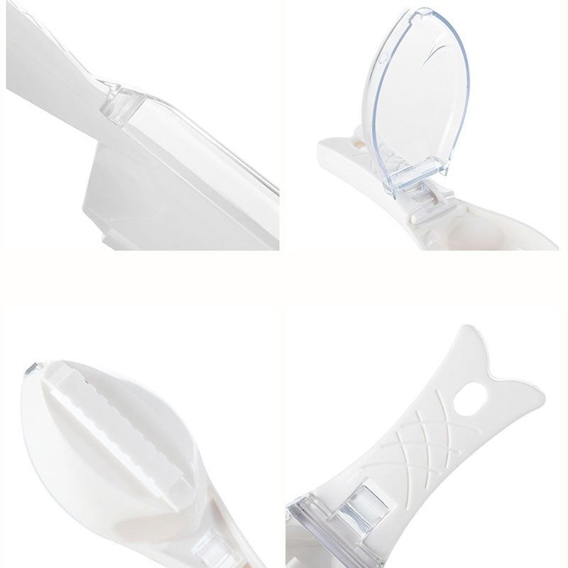 2 in 1 Reusable Fish Scraping Scales Cleaning Tool Device with Collecting Scale Scraper