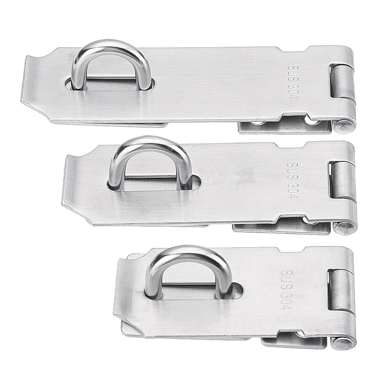 304 Stainless Steel Hasp Staple Safety Door Bolt Gate Lock Padlock Latch Waterproof With Screws