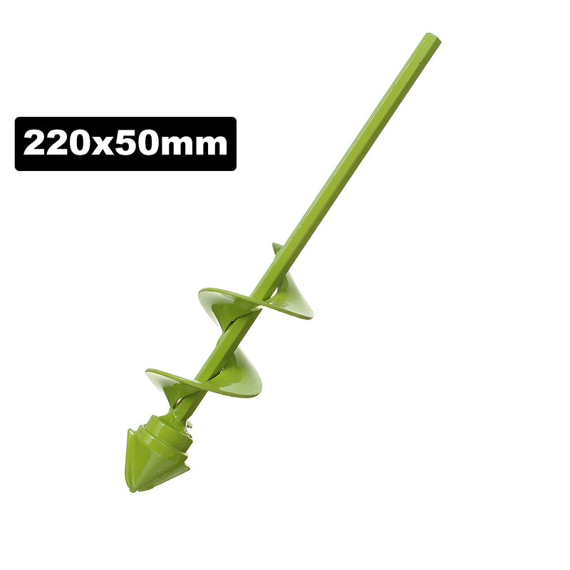 5cm*22cm/5cm*40cm Green Garden Auger Drill Bit Post Hole Digger Earth Planter Drill Bit