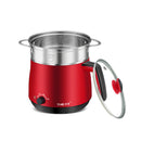 Yoice Y-DZG12 600W 220V Mini Multifunctional Electric Cooking Pot 304 Stainless Steel Red Color