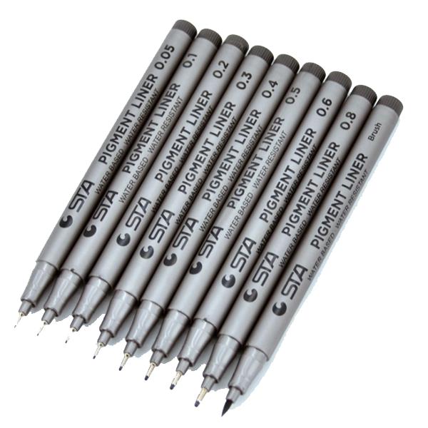 STA 8050 Waterproof Needle Pen Sketch Pen Line Pen Drawing Pen hand-painted Hook Line Pen Soft Head Beauty Gel Pen