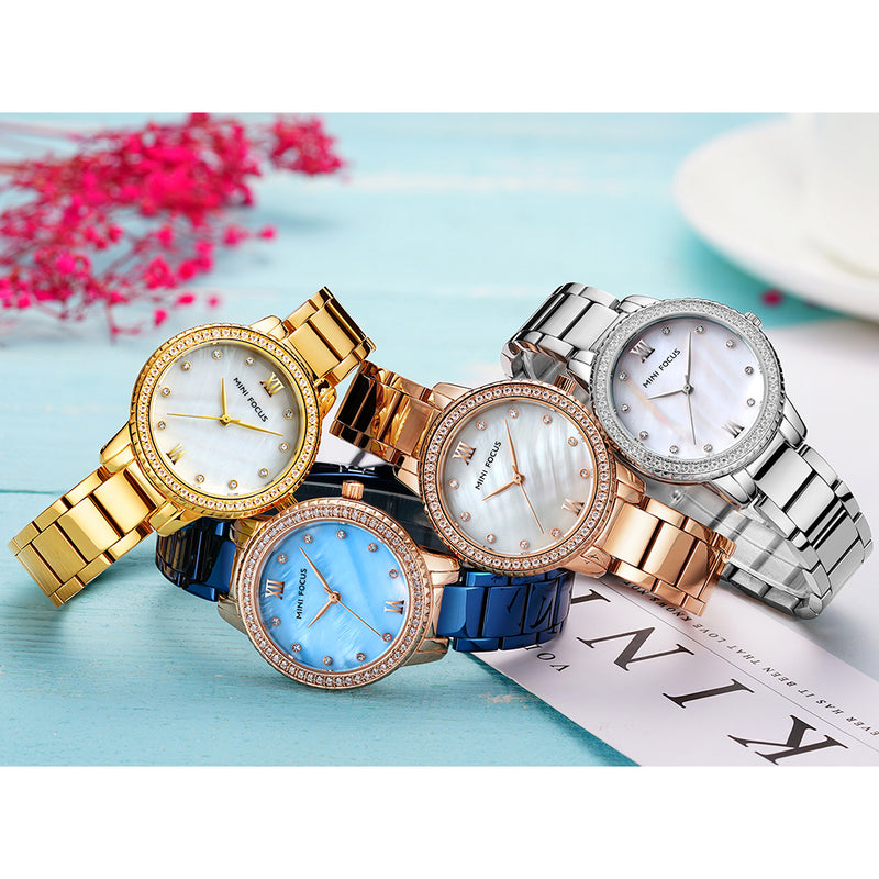 MINI FOCUS MF0226L Luxury Brand Fashion Style Women Wristwatch Diamond Ladies Quartz Watch
