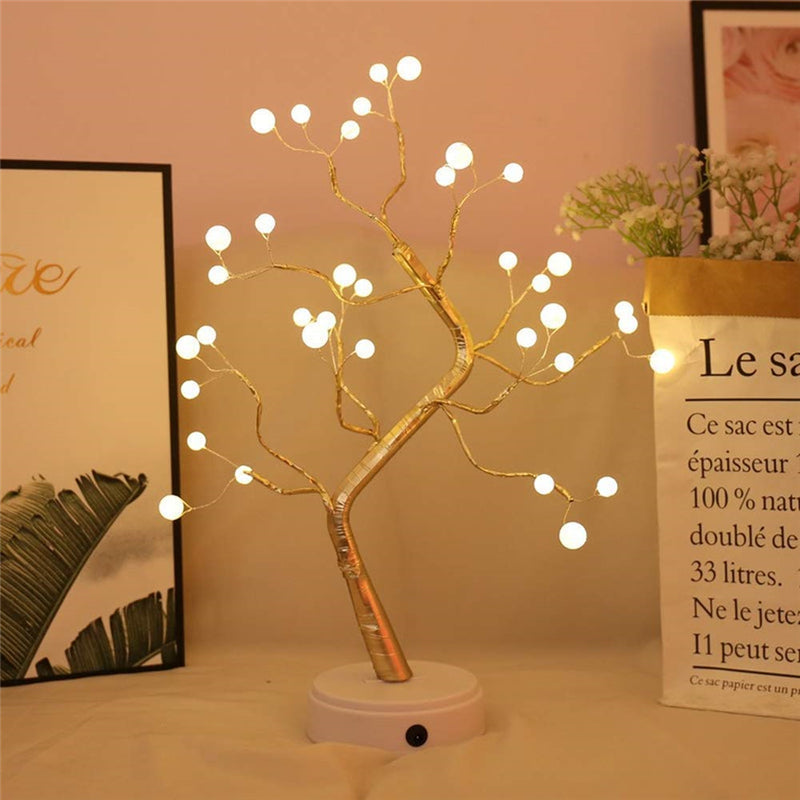 USB 36LED Pearl Tree Light Touch Control Lamp Night Light Christmas String Light