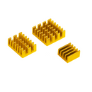 3Pcs Anodised Aluminum Heatsink Sliver/Gold/Green/Blue/Black 5 Color Optional with 3M tape for Raspberry Pi 4B