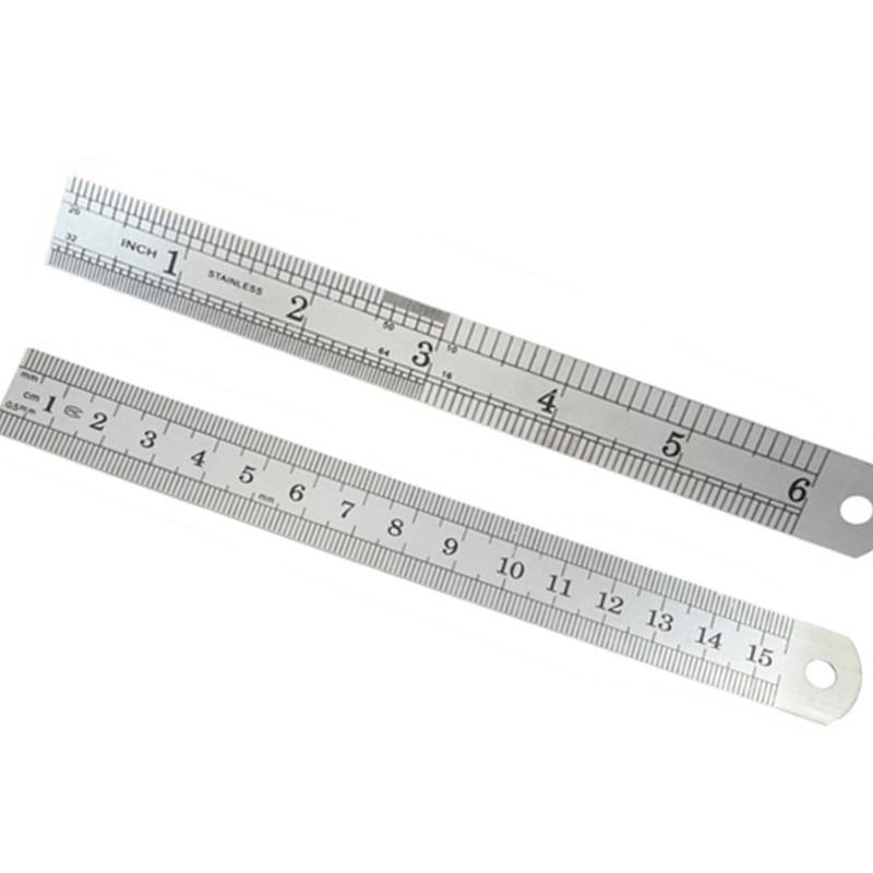 5pcs  15cm Double Side Stainless Steel Measuring Straight Ruler Metric Silver