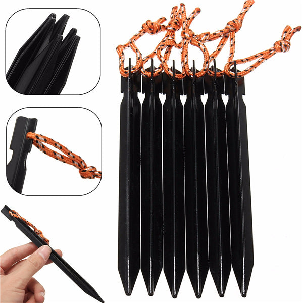 6Pcs 18cm Tent Peg Ground Nail Stakes Puller Aluminum Alloy Outdoor Camping Trip
