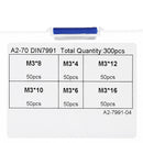 300Pcs M3 304 Stainless Steel DIN7991 Hex Socket Flat Head Countersunk Screw Bolts for RC Model