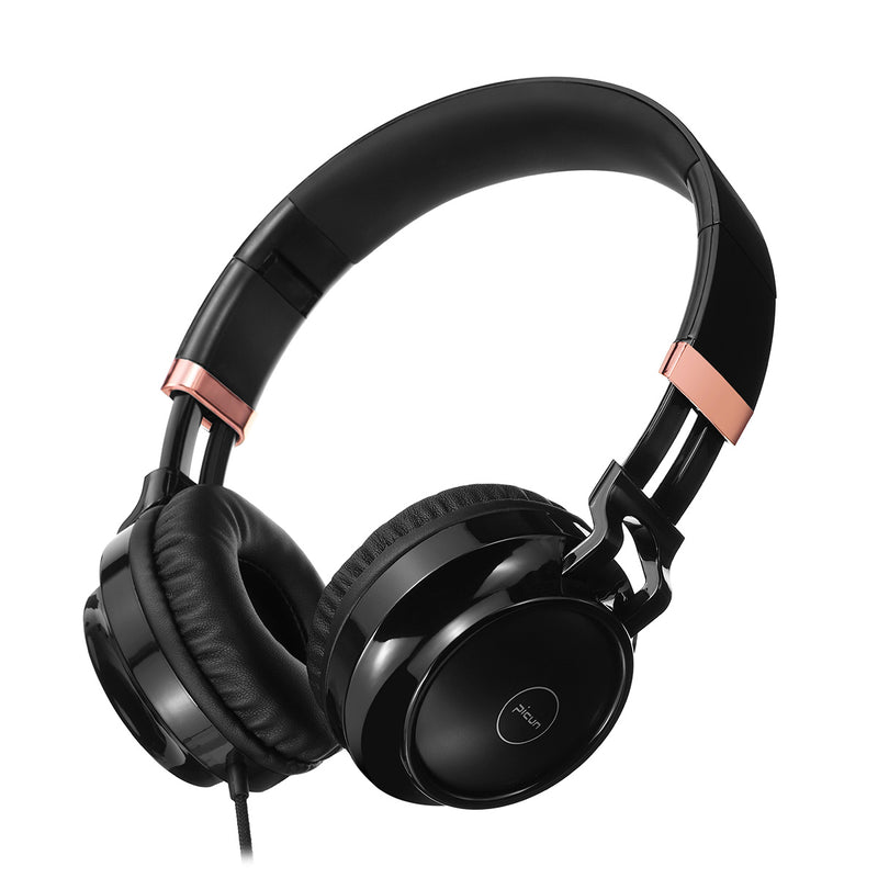 Pincun C60 Foldable Wired Headset Headphone 4D Stereo Portable 3.5mm Wired Over-ear Headset with Mic