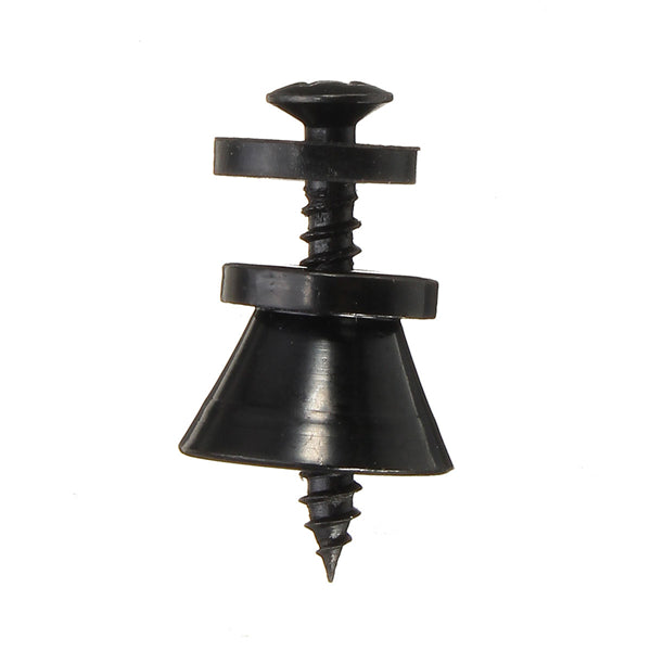 2pcs Black Strap Lock Buttons End Pins Cushion Screws For Guitar Bass