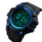 SKMEI 1356 Compass Pedometer Calorie Sport Watch Chronograph World Time Stopwatch Digital Watch