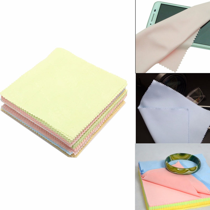 80Pcs Mixed Color Wipe Fiber Cleaning Cloth Polishing Eyeglasses Camera Phone Computer Screen Stains