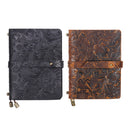 Indra Handmade Medium Embossed Stitched Leather Diary Notebook Journal