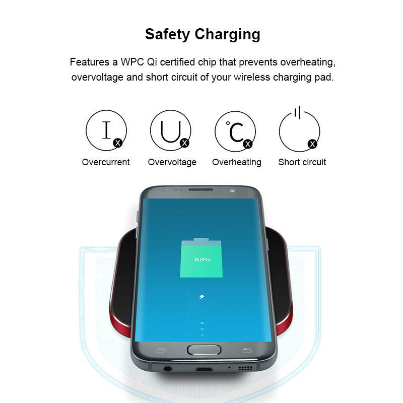 10W Qi Wireless Charger Dock Fast Charging Receiver Universal For Phone