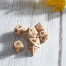 7Pcs Woodmade Polyhedral Dices Set Role Playing Game Dice Gadget for Dungeons Dragon Games Gift