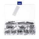 Suleve M6SH1 100Pcs M6 304 Stainless Steel Hex Socket Flat Head Screw Bolts Assortment Set