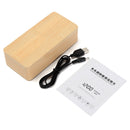 Wooden LED Digital Alarm Clock Dual Voice Control Calendar Thermometer
