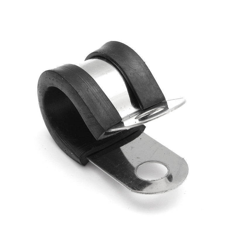 10Pcs 12mm Stainless Steel & Rubber Lined Retaining Hose P Clips Clamp