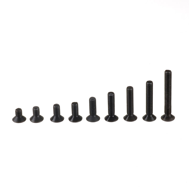 Suleve M6CH1 80Pcs M6 Carbon Steel Screw Hex Socket Flat Head 10.9 Grade 10-45mm Bolt Assortment