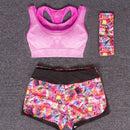 Women's Yoga Clothing Suit Yoga Pants Sports Three-Piece Running Fitness Clothes Gym Suit