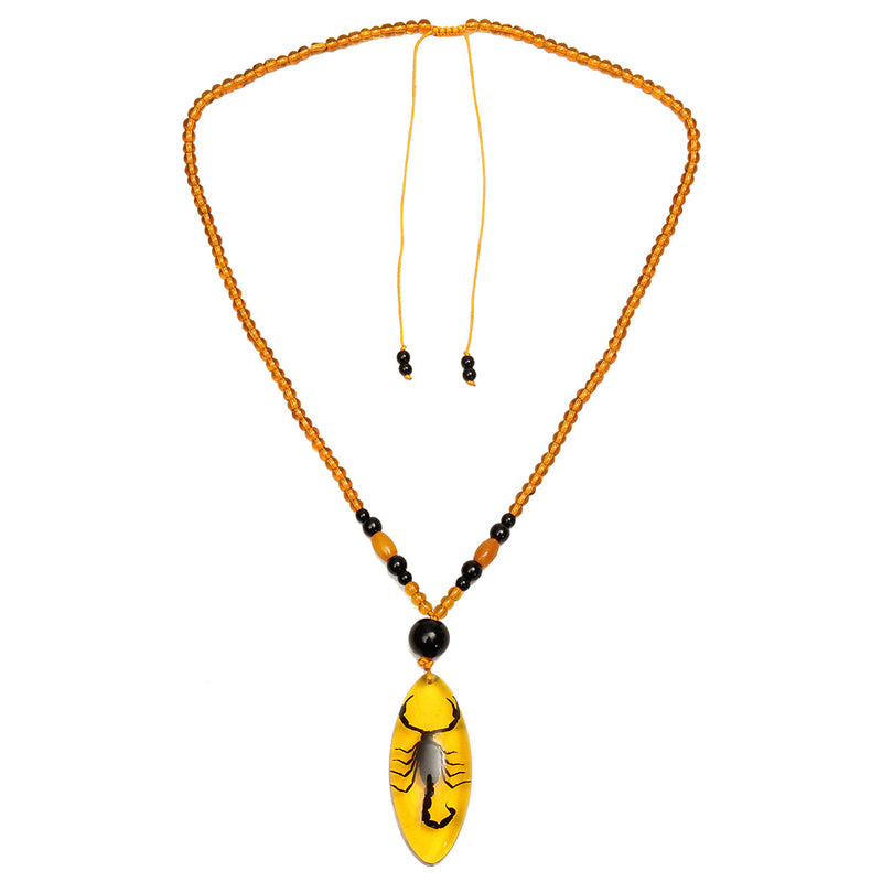 Unique Natural Insects Amber Scorpion Inclusion Pendant Necklace Gemstone Ornament Crafts Gifts Decorations