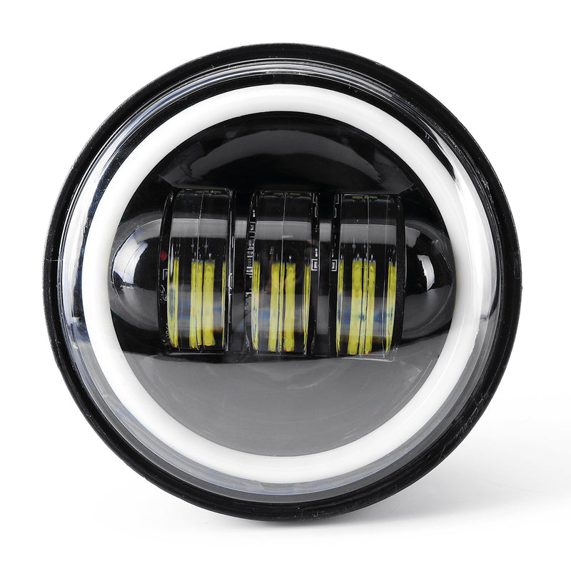 4 Inch 10-32V 2400LM 6000K Motorcycle LED Front Headlight Flood Light IP67 CE Spot Fog Passing Light With Angel Circle Lights