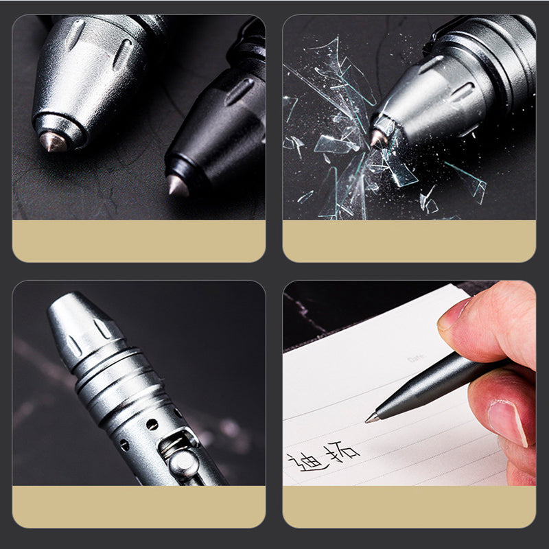 Outdoor Aluminum Alloy Tungsten Steel Head Tactical Pen Self De-fense Anti-wolf Protection Pen Survival Safe Security Tool