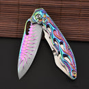 LAOTIE ZA12 195mm Stainless Steel Folding Knife Outdoor Hiking Survival Tools Kit Mini Pocket Knife