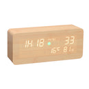 Wooden LED PM2.5 Air Detector Digital Alarm Clock Calendar Temperature Humidity Air Quality Tester