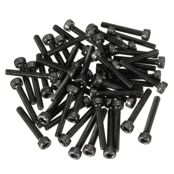 25/50/100pcs Metric Thread M3x20mm Hexagon Socket Cap Head Steel Screw Bolt