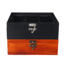 Nature Wooden Tea Coffee Display Holder Box with 9 Grid Glass Lid Storage Container