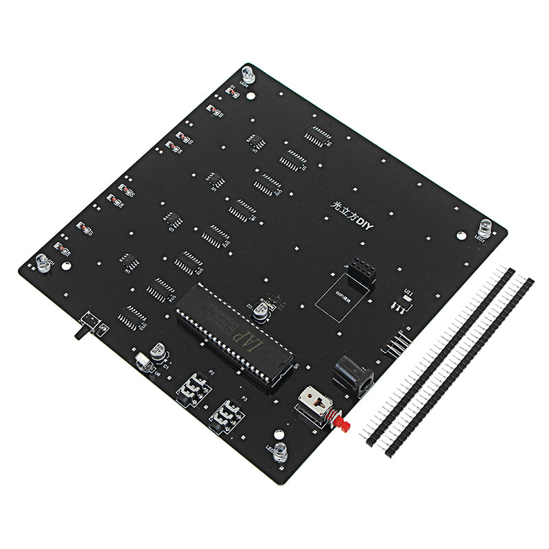 DIY WIFI APP 8x8x8 3D Light Cube Kit Red Blue Green LED MP3 Music Spectrum Electronic Kit No Housing
