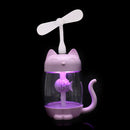 3 in1 USB Portable Cat Mini Air Cool Mist Humidifier Ultrasonic Aromatherapy Diffusers LED Light Fan